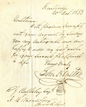 ALS, Autographed Letter signed by Sam Houston - SOLD